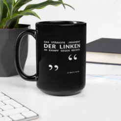 Alternative view of Schwarze glänzende Tasse | LINKES ARGUMENT