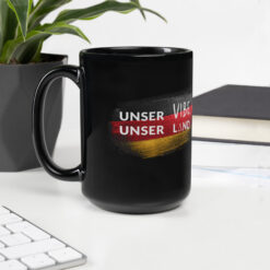 Schwarze glänzende Tasse | UNSER VIBE