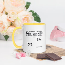 Bunte Tasse mit farbiger Innenseite | LINKES ARGUMENT