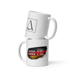 Weiße, glänzende Tasse | UNSER VIBE