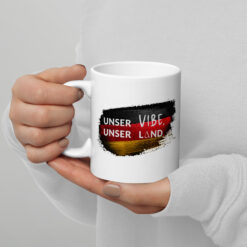 Weiße, glänzende Tasse | UNSER VIBE