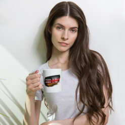 Weiße, glänzende Tasse | UNSER VIBE