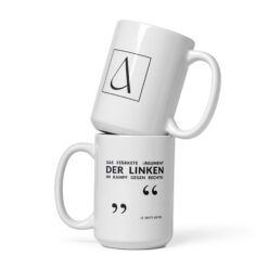 Alternative view of Weiße, glänzende Tasse | LINKES ARGUMENT