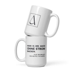 Weiße, glänzende Tasse | OHNE HIRN